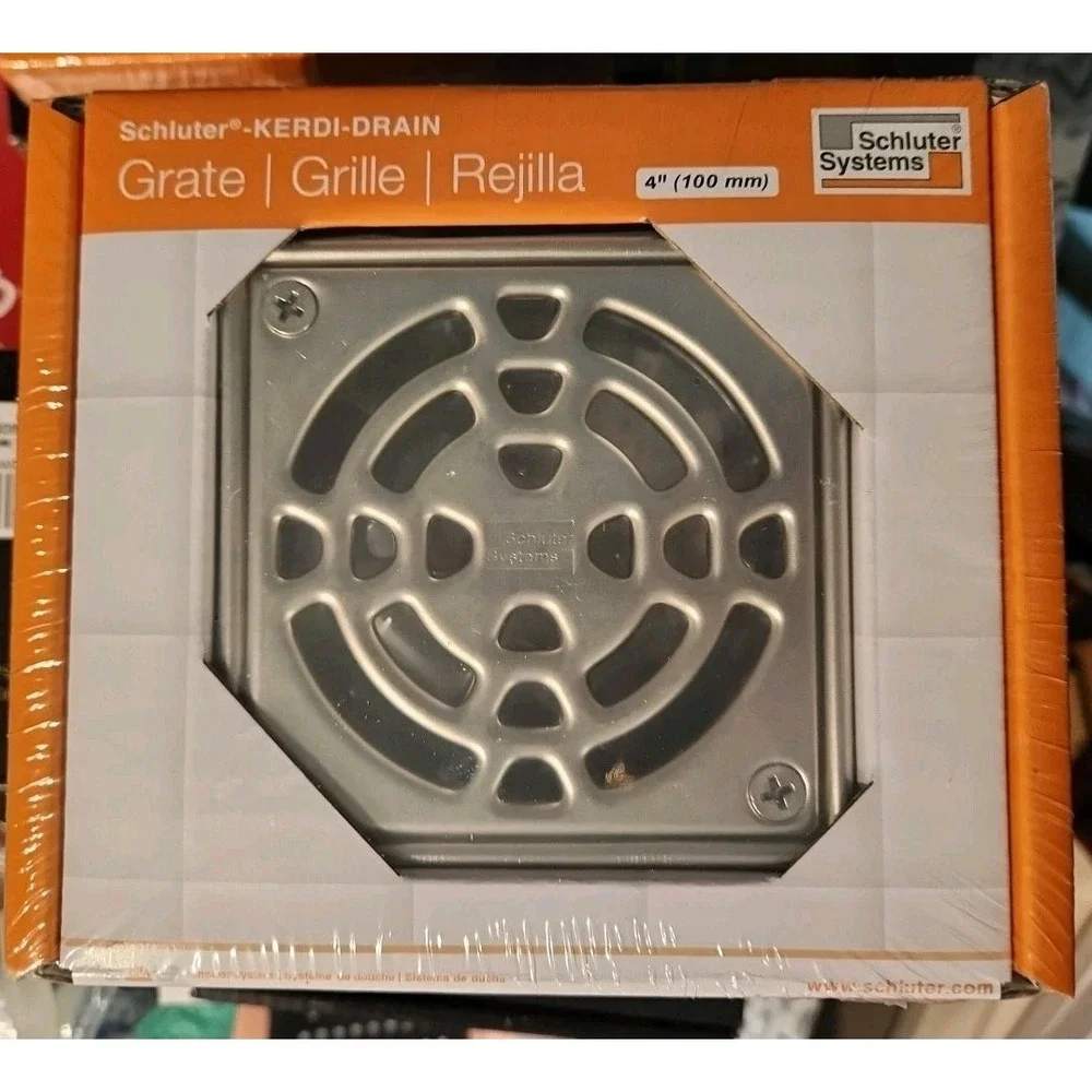 Schluter‎ Systems Kerdi Shower Drain Kit - 4 Inch Grate NEW SEALED